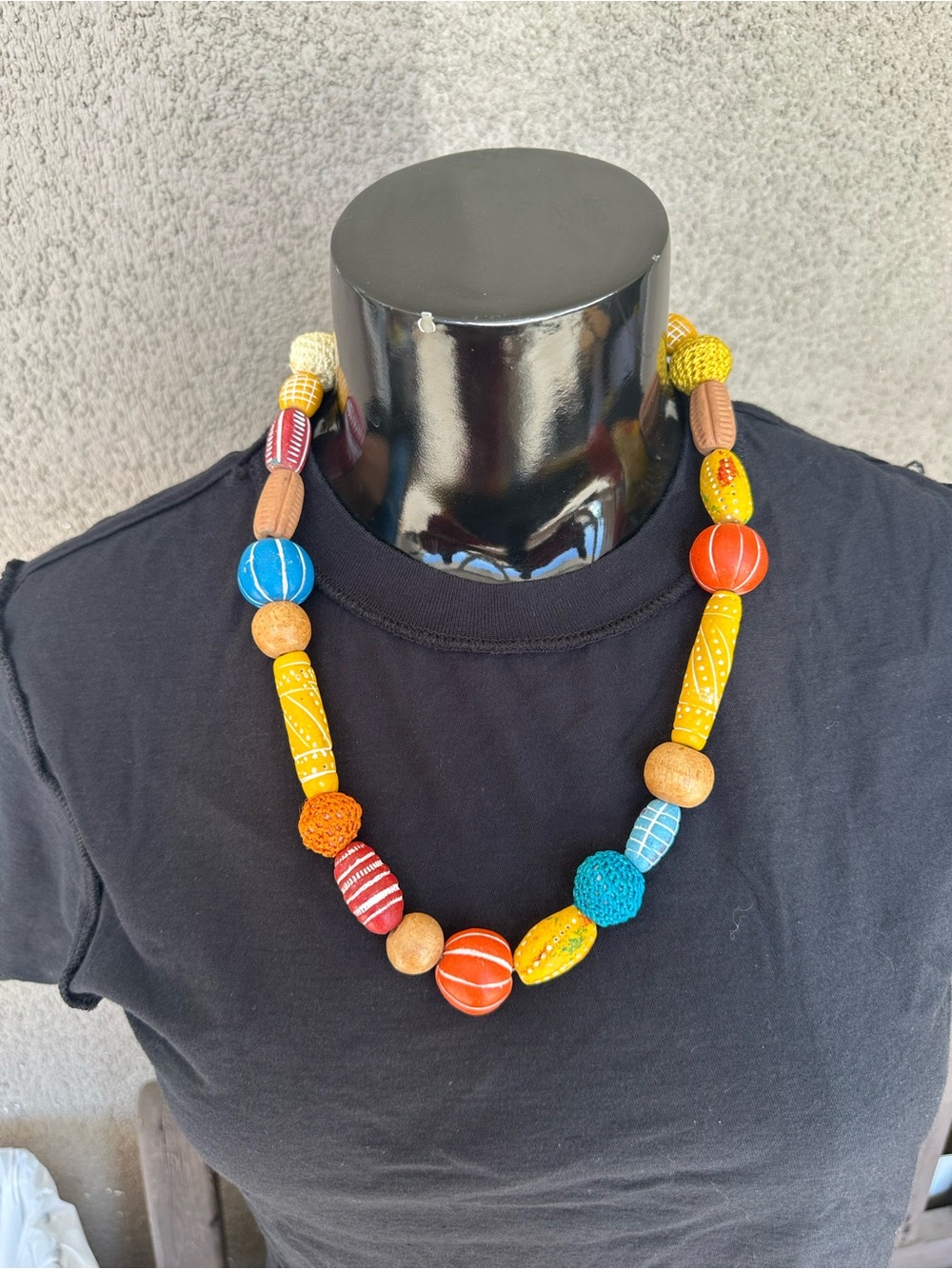 Colorful Beaded Statement Necklace - Multicolor